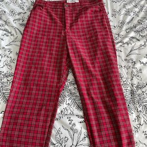 dress pants, a pair of pj pants, leggings, and joggers.